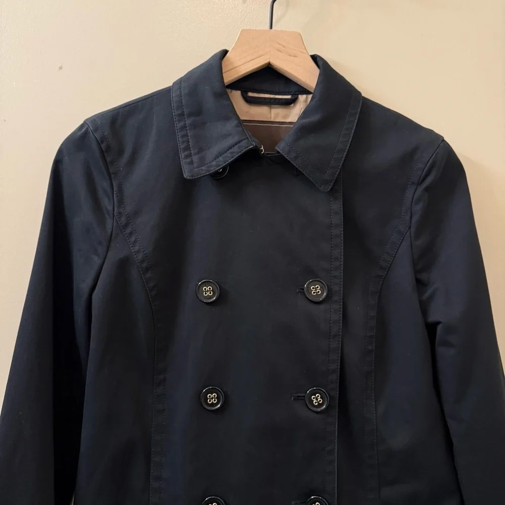 Coach women’s Cotton mid length Trench Coat in black size XS normcore fall